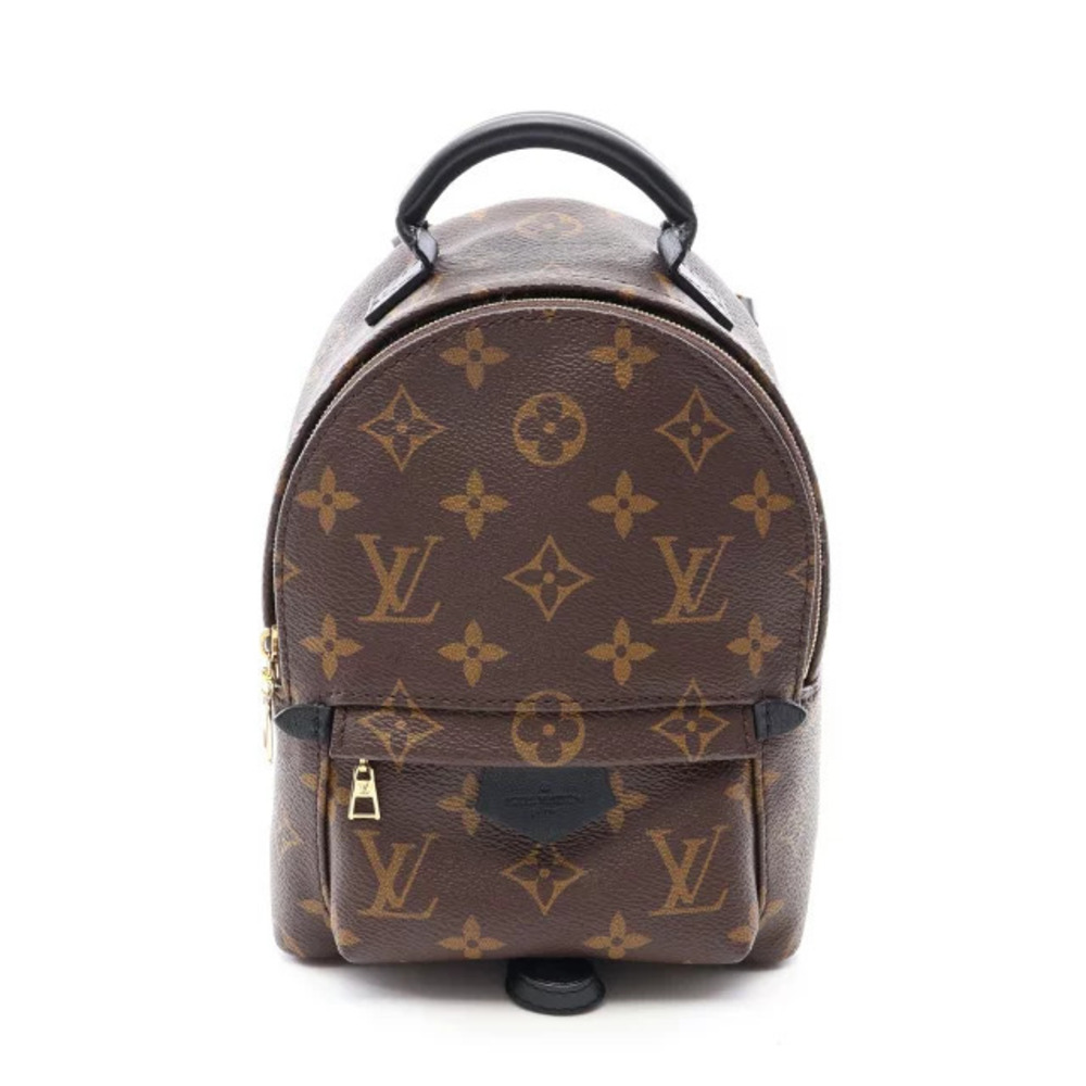 Louis Vuitton Palm Springs Backpack Rucksack Bag Canvas Leather Black Brown